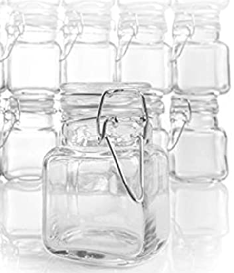 Wire Top Glass Jar with Hinged Lid