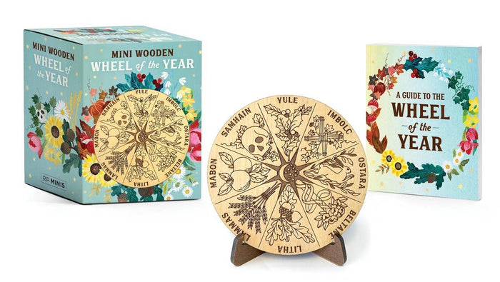 Mini Wooden Wheel Of The Year Plaque & Ritual Guidebook
