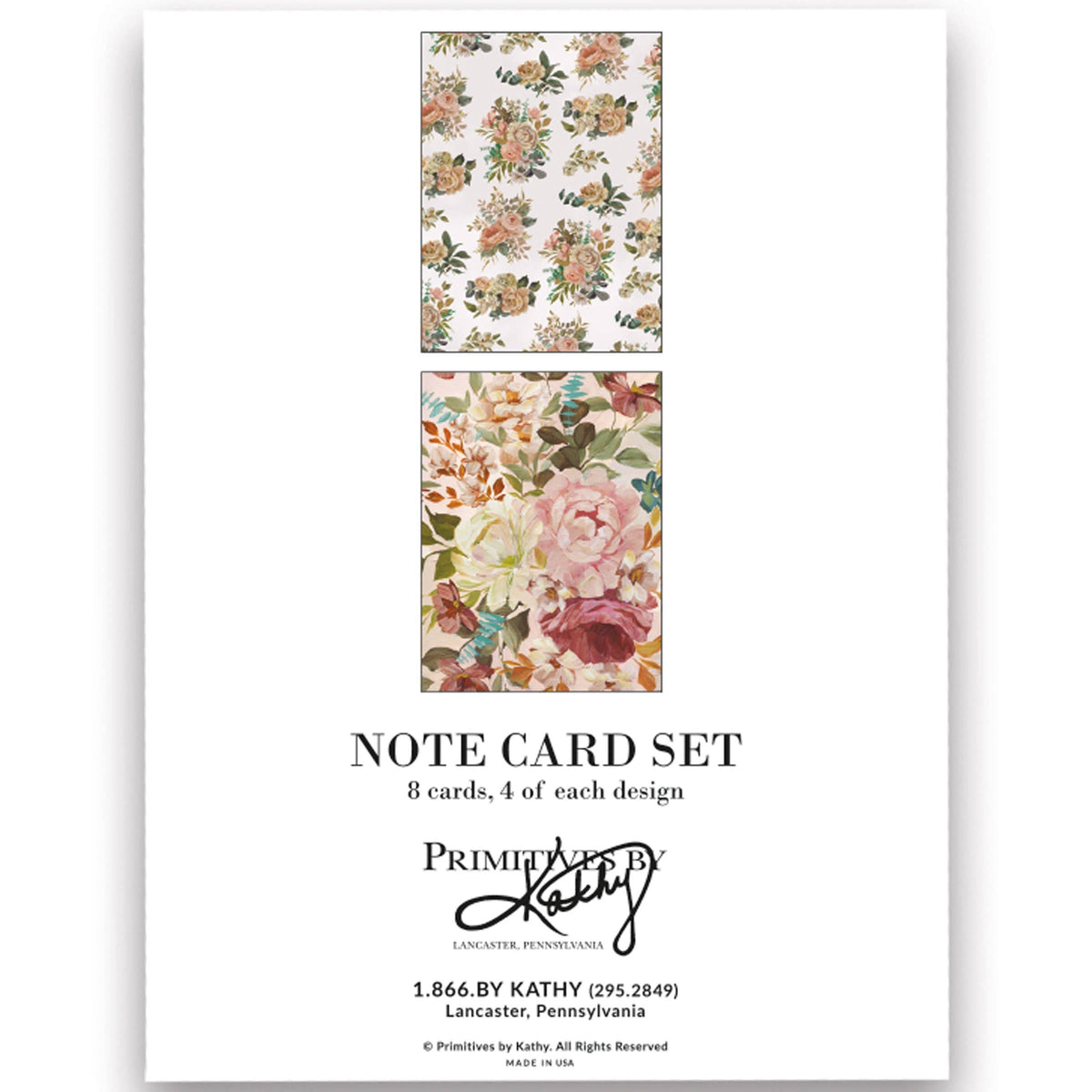 Cabbage Rose Notecard Set | Watercolor Floral Stationery