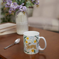 Folk Art Rabbit Stoneware Mug