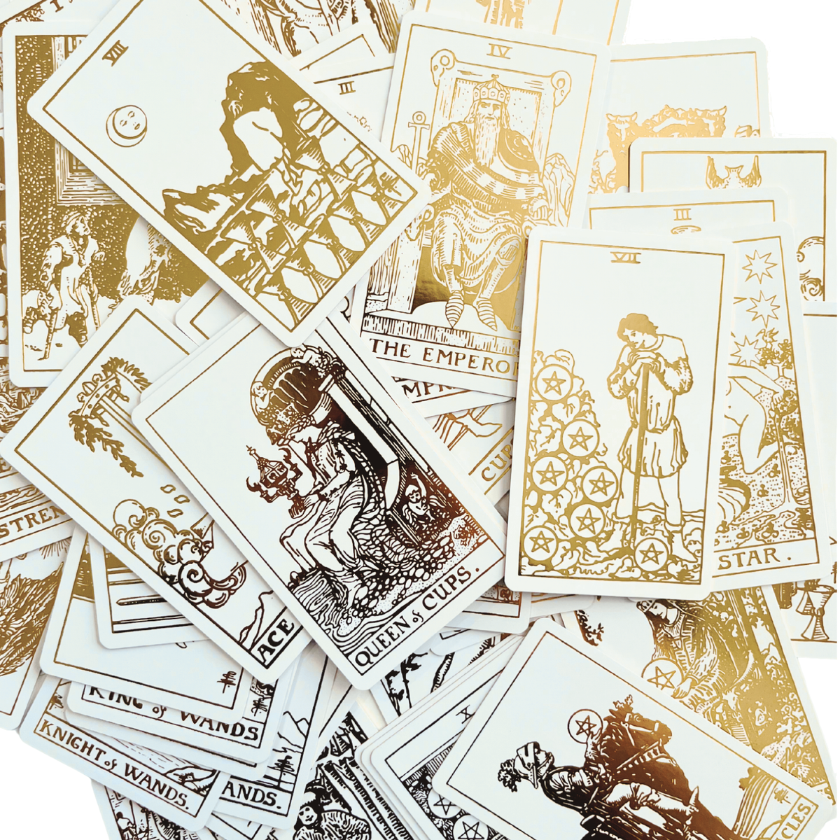 White Gold Rider Waite Tarot Deck