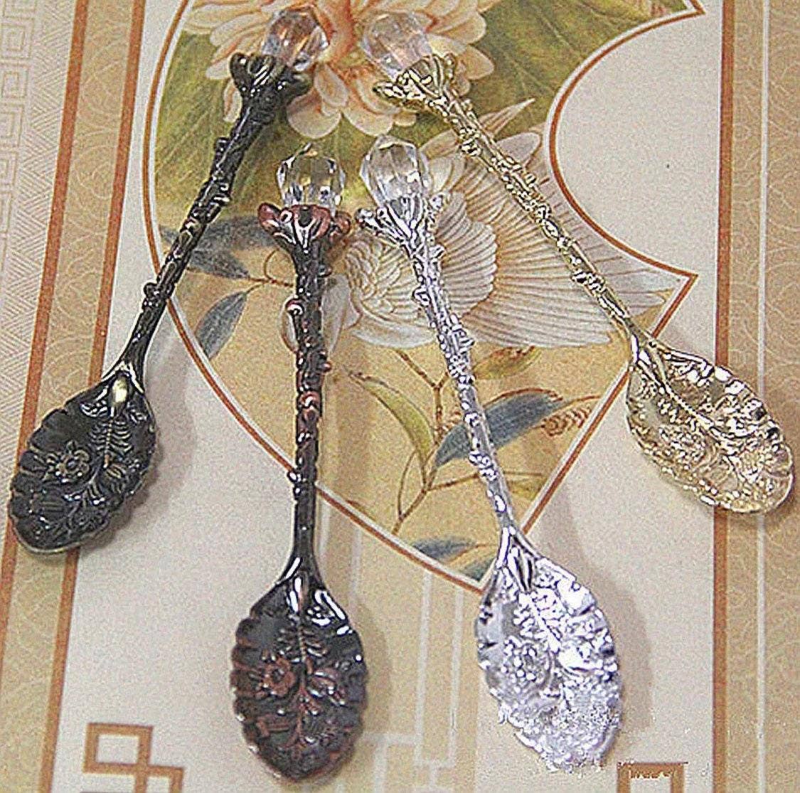 Miniature Apothecary Tea Spoon with Glass Prism Handle