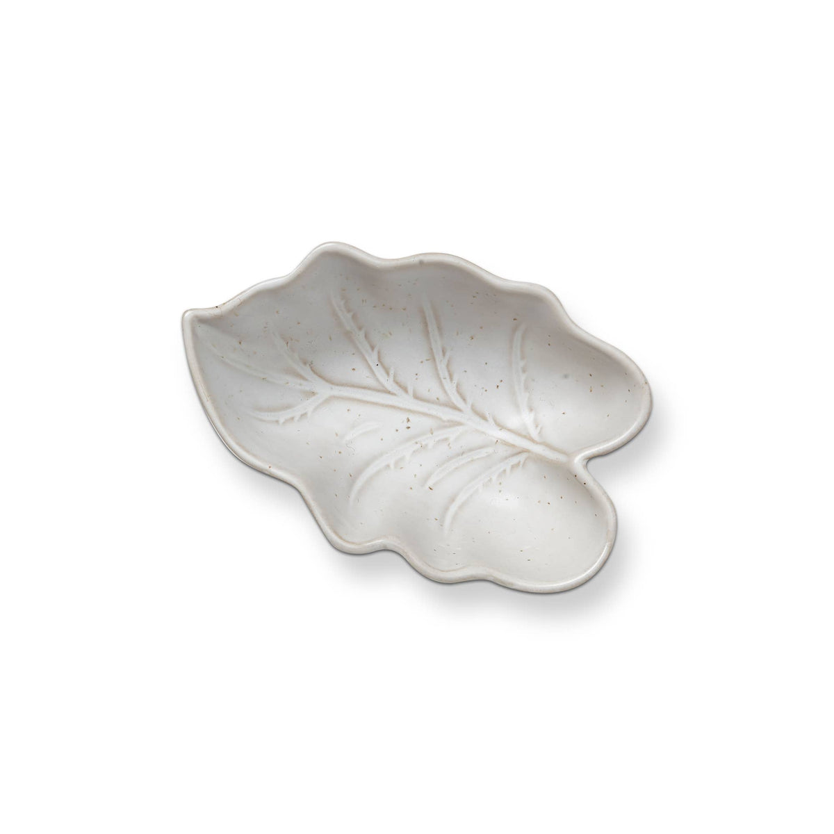 White Stoneware Leaf Bowl
