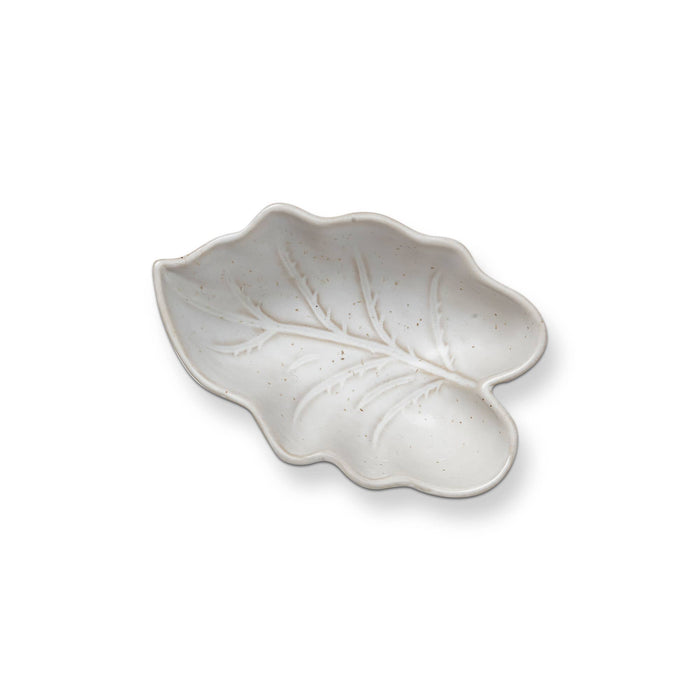 White Stoneware Leaf Bowl