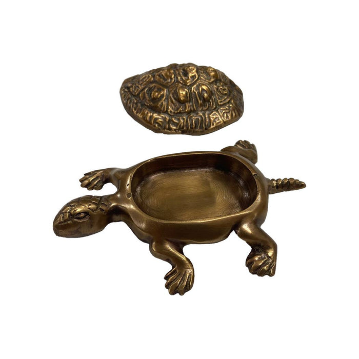 Antiqued Brass Turtle Box