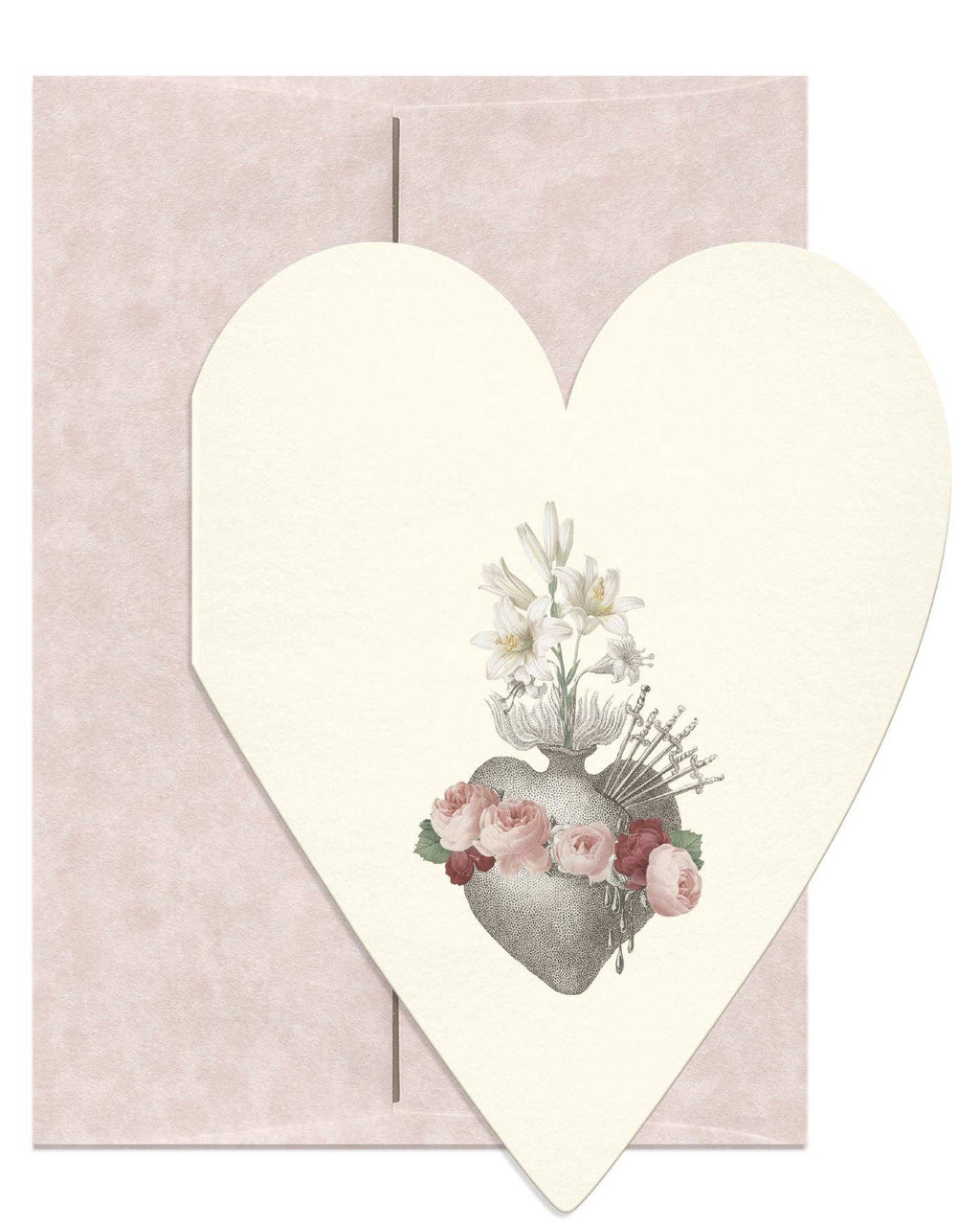 Sacred Blooms Heart-Shaped Card