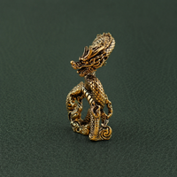 Solid Brass Eastern Dragon on Cloud Figurine