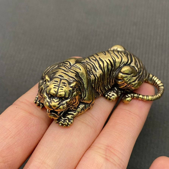 Brass Lying Tiger Decoration