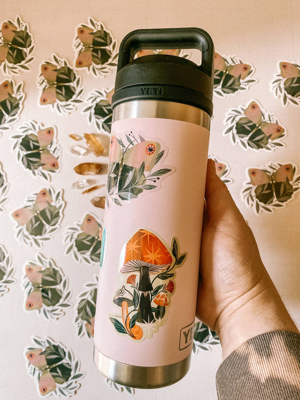 Orange Mushroom Trio Vinyl Sticker