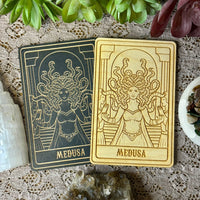 Medusa Deity Card | Altar Decor | Wall Art | Shelf Leaner