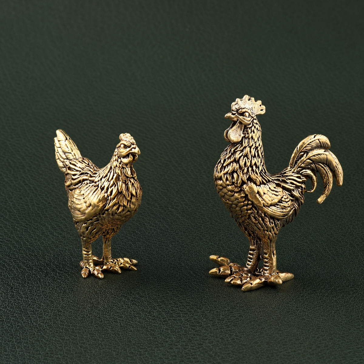 Solid Brass Chicken Figurine