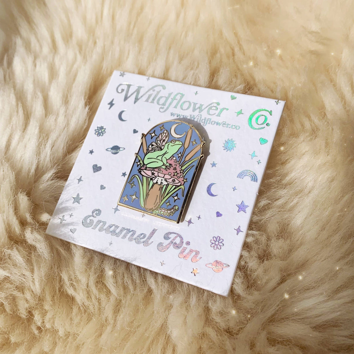 Frog Fairy & Mushroom Enamel Pin
