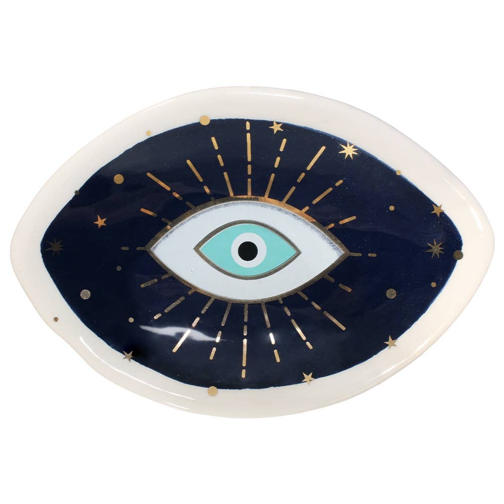 Evil Eye Protective Ceramic Trinket Dish