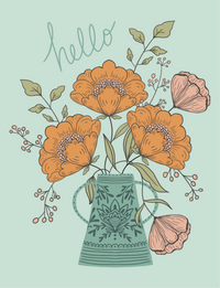 Hello Flowers Greeting Card