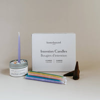 Intention Candle Ritual Kit | 10-Candle Set with Salt Crystal Blend & Incense