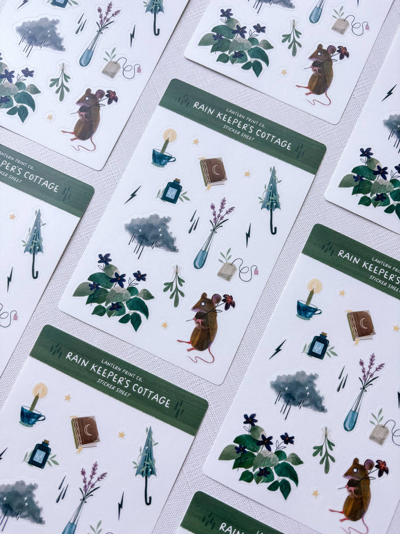 Rain Keeper's Cottage Clear Vinyl Sticker Sheet