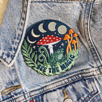 See the Magic Embroidered Patch with Mushrooms & Moon Phases