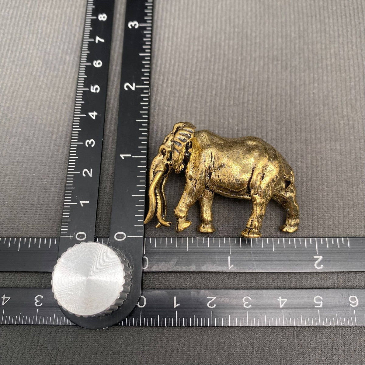 Brass Elephant with Long Tusks Figurine
