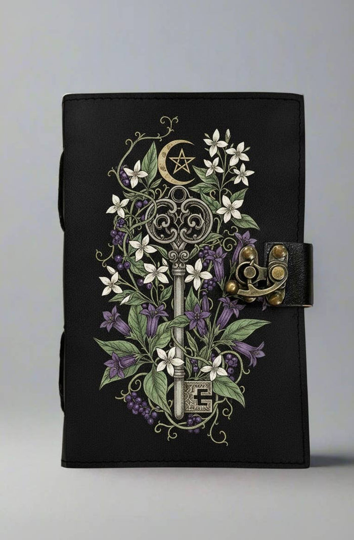 Botanical Key Leather Journal