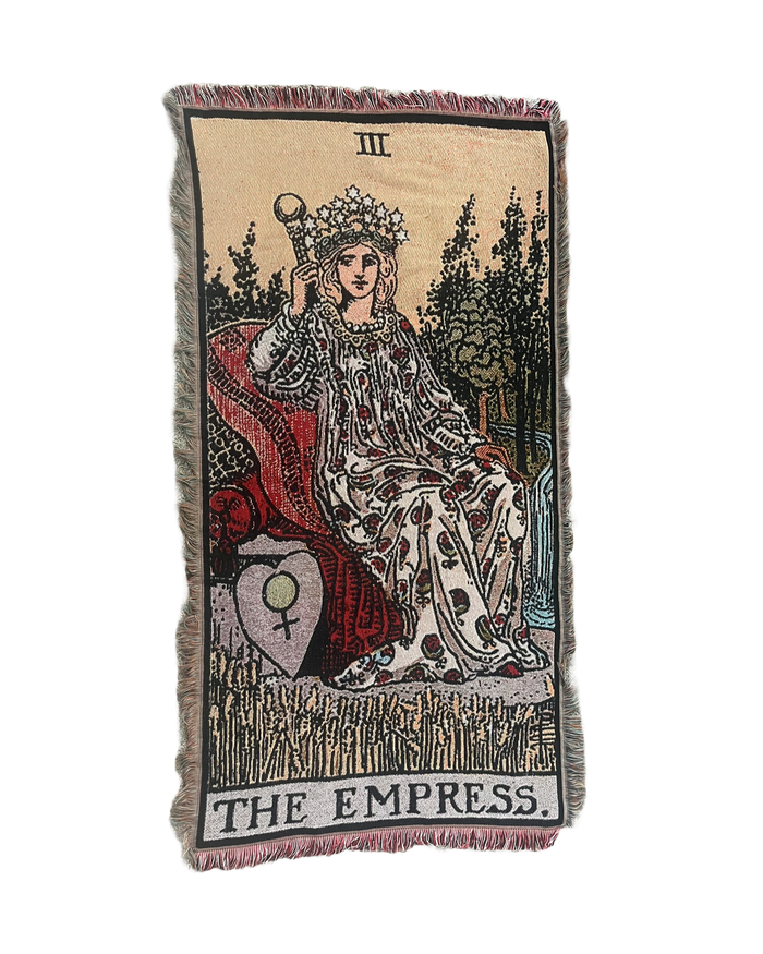 Empress Tarot Card Throw Blanket