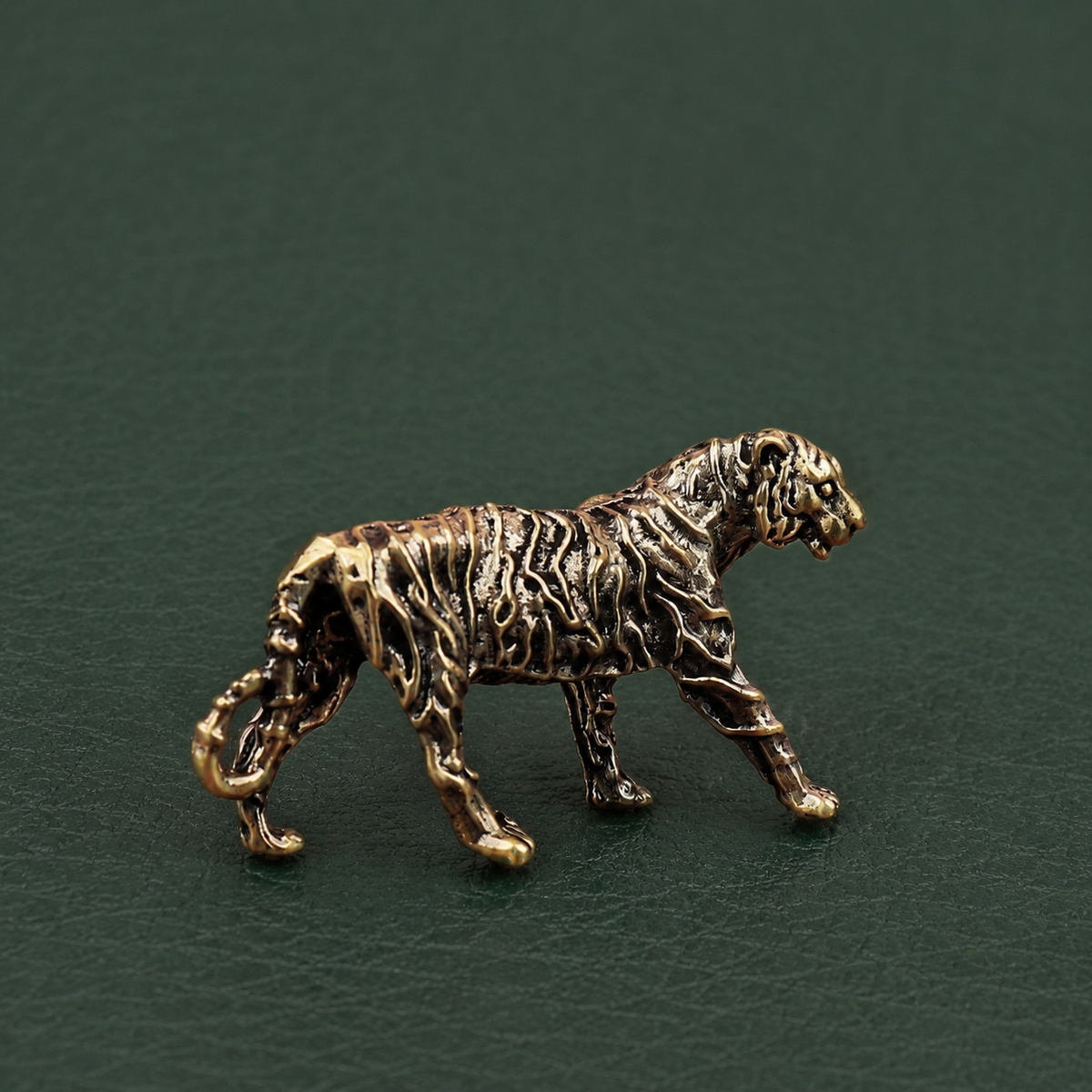 Solid Brass Stripy Tiger Figurine