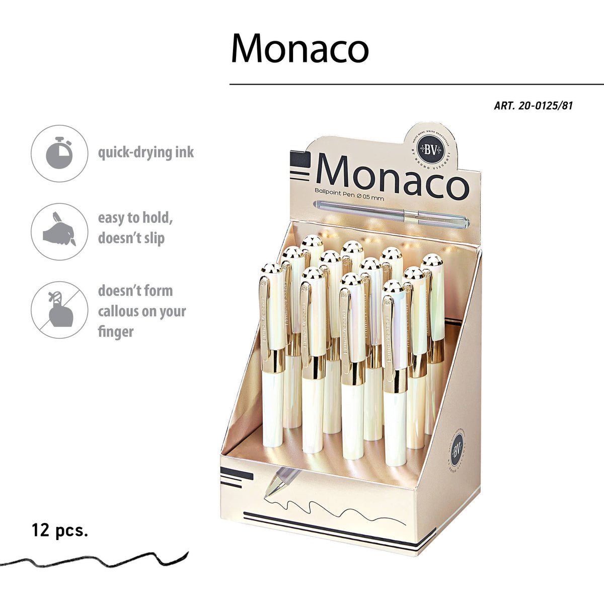 Pearlescent White Monaco Fine Point Soft Touch Pen, 0.5mm