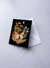 Moth and Mushrooms Greeting Card