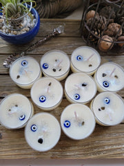 Evil Eye Protection Dressed Tea Light Candle