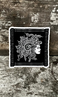 Medusa Vinyl Sticker with Runes