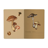 White Mushroom A4 Lined Notebook