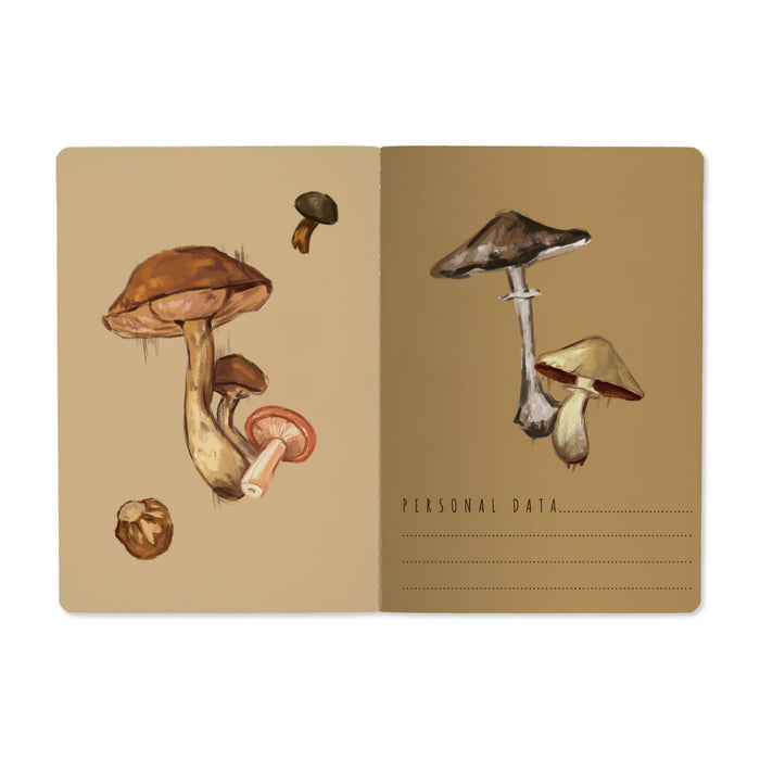 White Mushroom A4 Lined Notebook