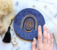 Beaded Third Eye Round Zipper Pouch