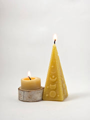 Beeswax Moon Phase Pyramid Candle