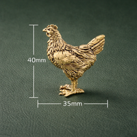 Solid Brass Chicken Figurine