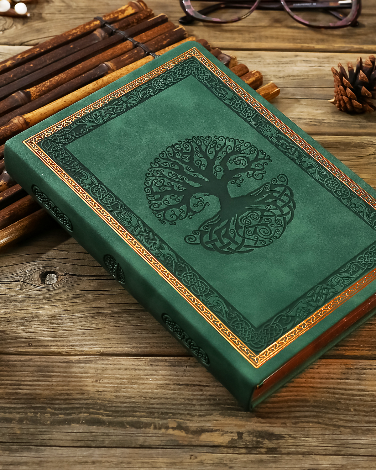 Celtic Tree of Life Evergreen Leather Style Journal