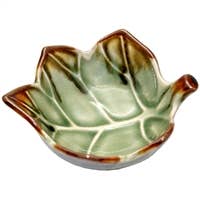Ceramic Earthy Green Leaf Bowl