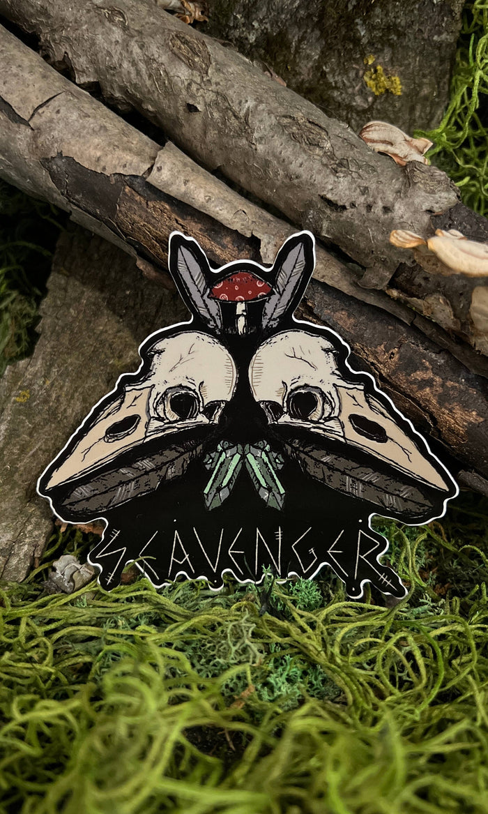 Scavenger Bird Skull Vinyl Sticker