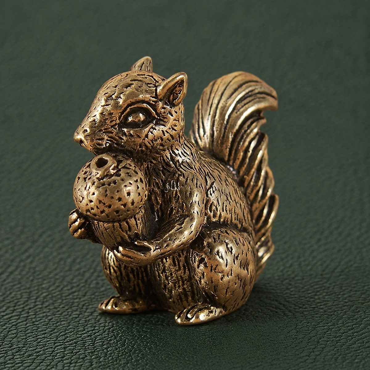 Solid Brass Squirrel Figurine