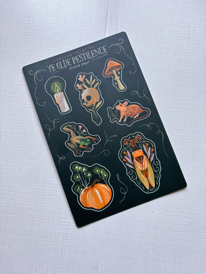 Ye Olde Pestilence Matte Vinyl Sticker Sheet