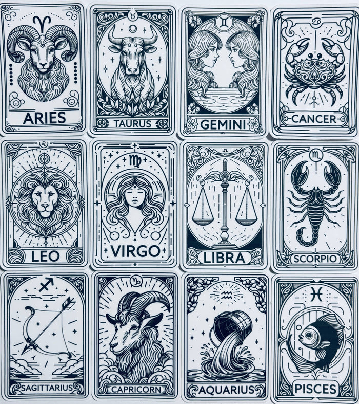 Tarot Themed Zodiac Stickers