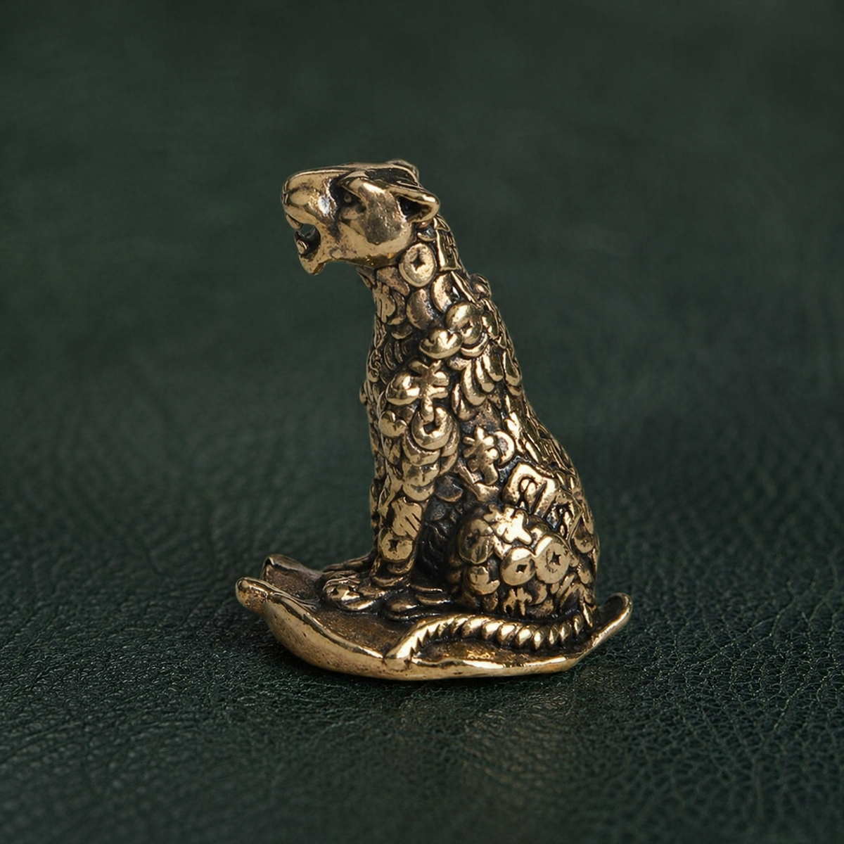 Antique Brass Leopard Figurine