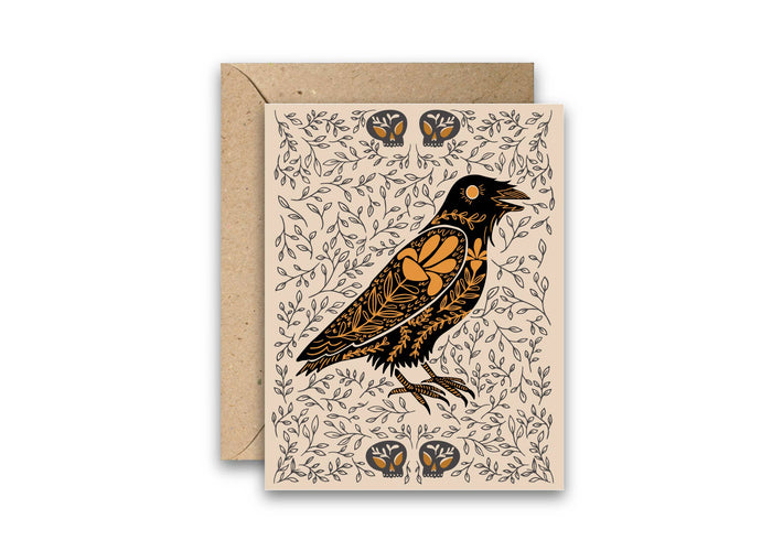 Dark Omens Raven Greeting Card