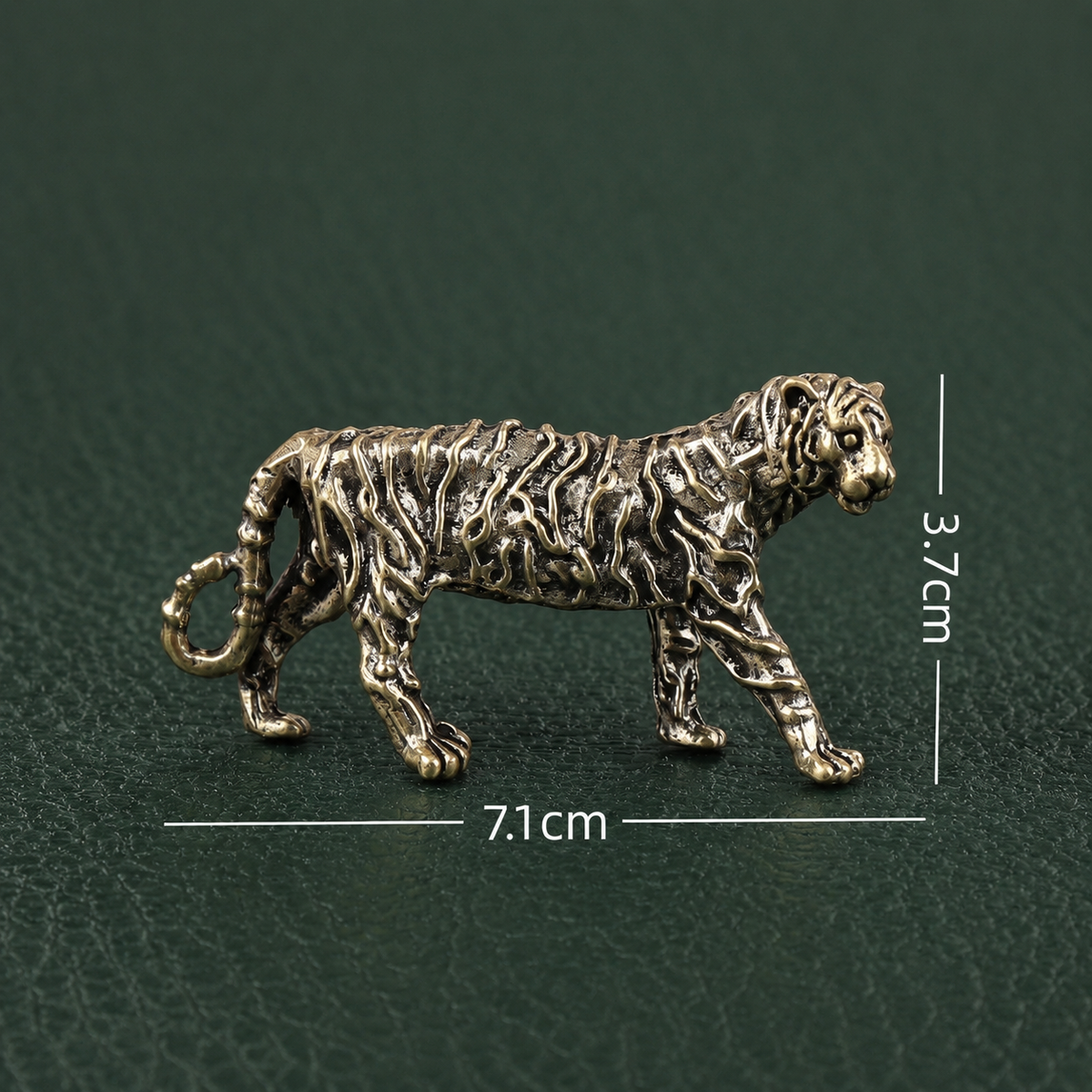 Solid Brass Stripy Tiger Figurine