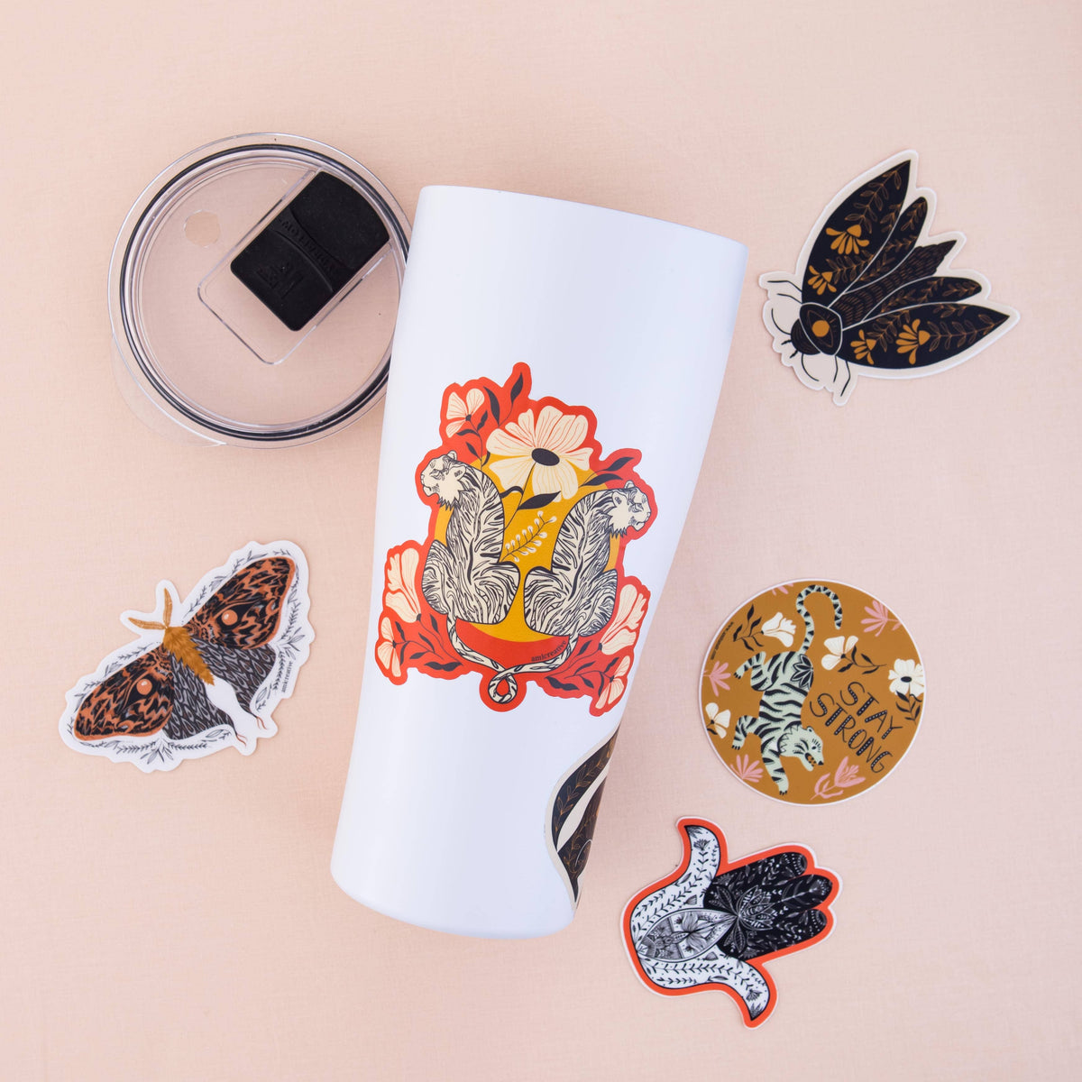 Gold Vines Moth Vinyl Sticker