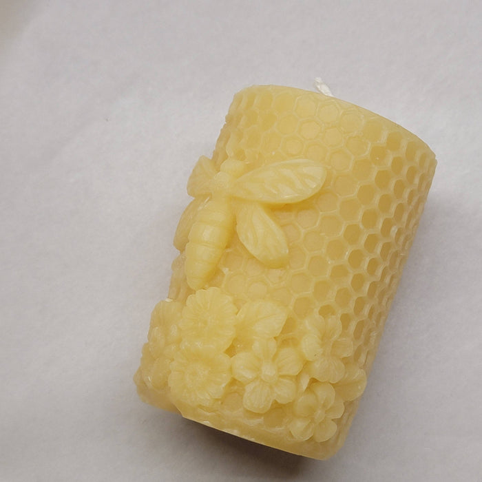 Beeswax Queen Bee in the Garden Pillar Candle