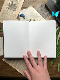 Wandering Knight Fairy Tale Dot Journal with Brown Linen Binding & Gold Foil