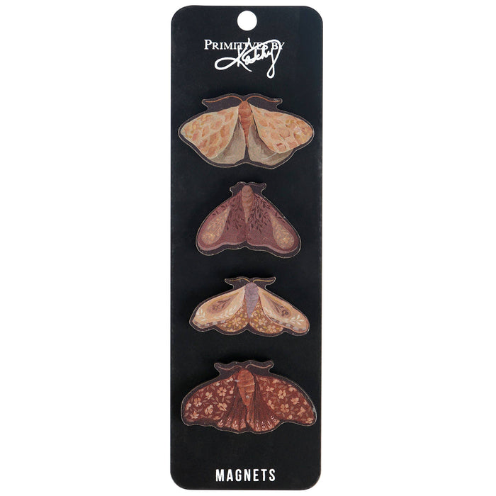 Dark Academia Wooden Moth Magnet Set