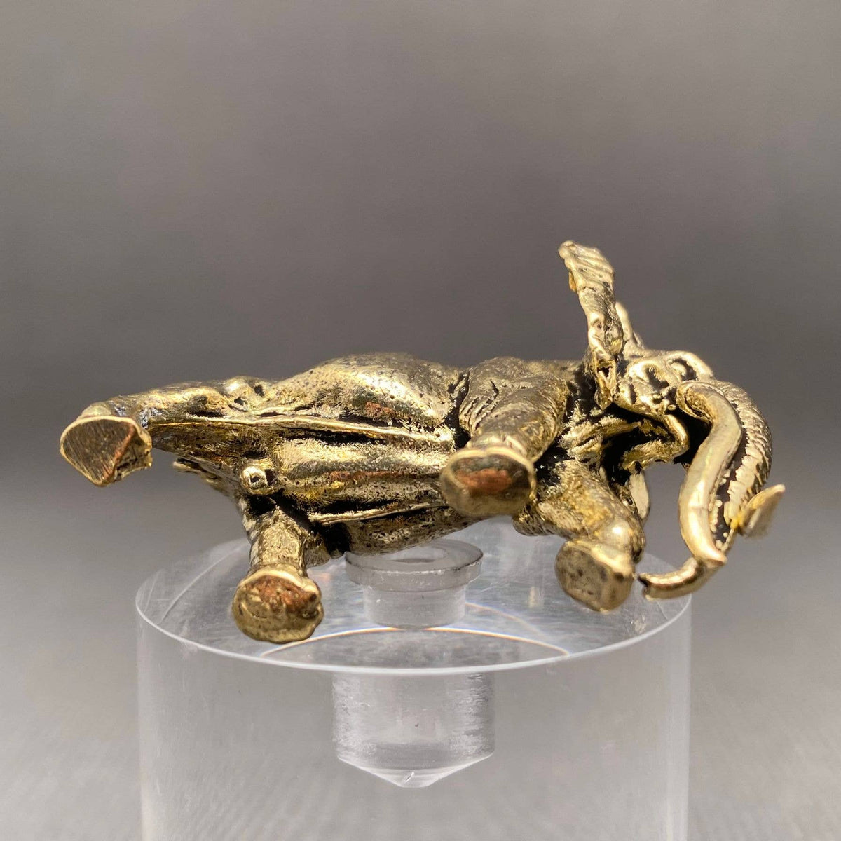 Brass Elephant with Long Tusks Figurine