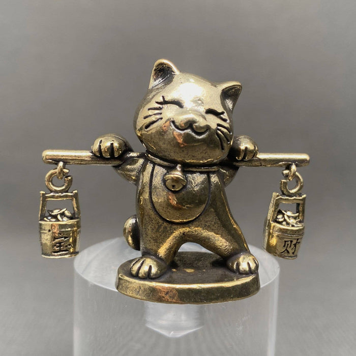 Brass Treasure Cat Decoration