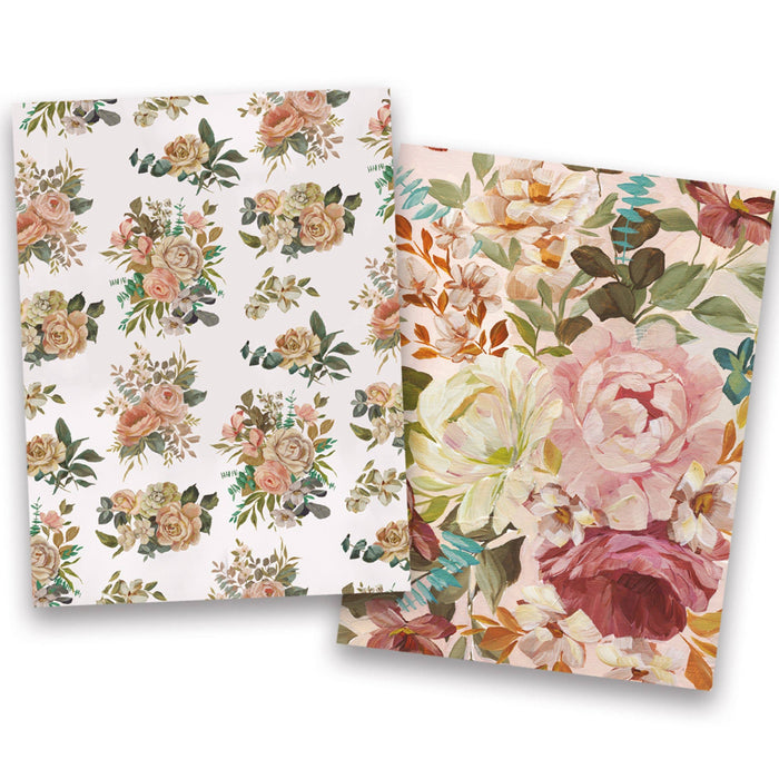 Cabbage Rose Notecard Set | Watercolor Floral Stationery